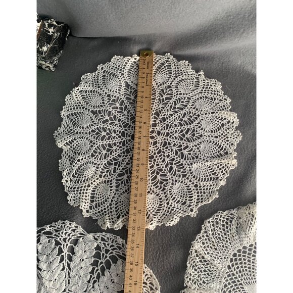 Vintage Hand-Crocheted Doilies Set of 3 - Picture 5 of 13
